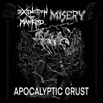 MISERY/EXTINCTION OF MANKIND "Apocalyptic Crust" LP (PE) Color - Click Image to Close